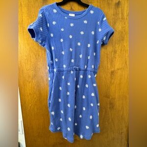 Hanna Andersson Blue Dress with White Floral Design